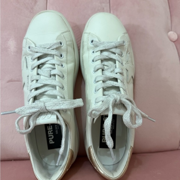 Golden Goose PureStar Women's White and Bronze Metallic Sneakers. Size 38 - Picture 16 of 16